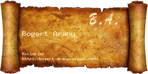 Bogert Arany névjegykártya